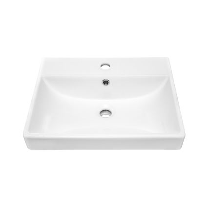 COMAD UN-RITA-GW-60 - Bordmonteret håndvask RITA 60x40 cm keramik/skinnende hvid