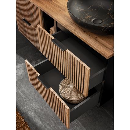 COMAD XILO BLACK WOTAN 82-60-D-2S - Underskab til håndvask XILO 57x60,2 cm sort/Wotan-eg