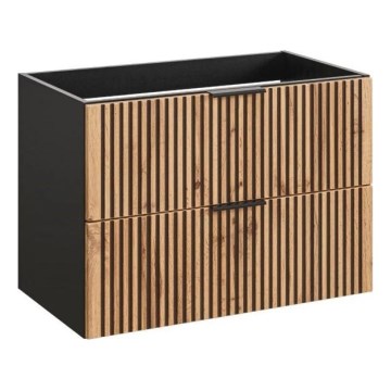 COMAD XILO BLACK WOTAN 82-80-D-2S - Underskab til håndvask XILO 57x80,2 cm sort/wotan-eg