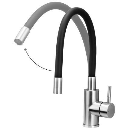 Concept BDC7138 - Køkkenarmatur med fleksibel tud, blank krom/sort