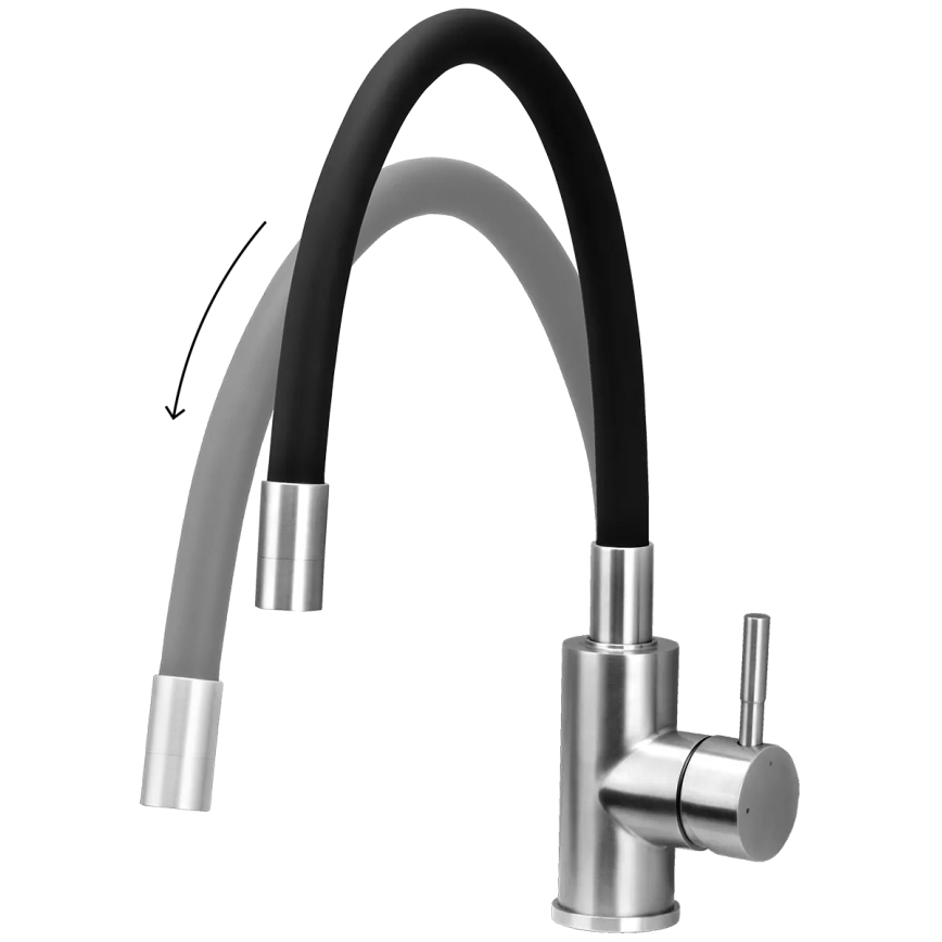 Concept BDC7138 - Køkkenarmatur med fleksibel tud, blank krom/sort