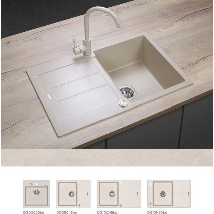 Concept BDG3334BE - Vaskebatteri i granit, 33,5 cm, beige