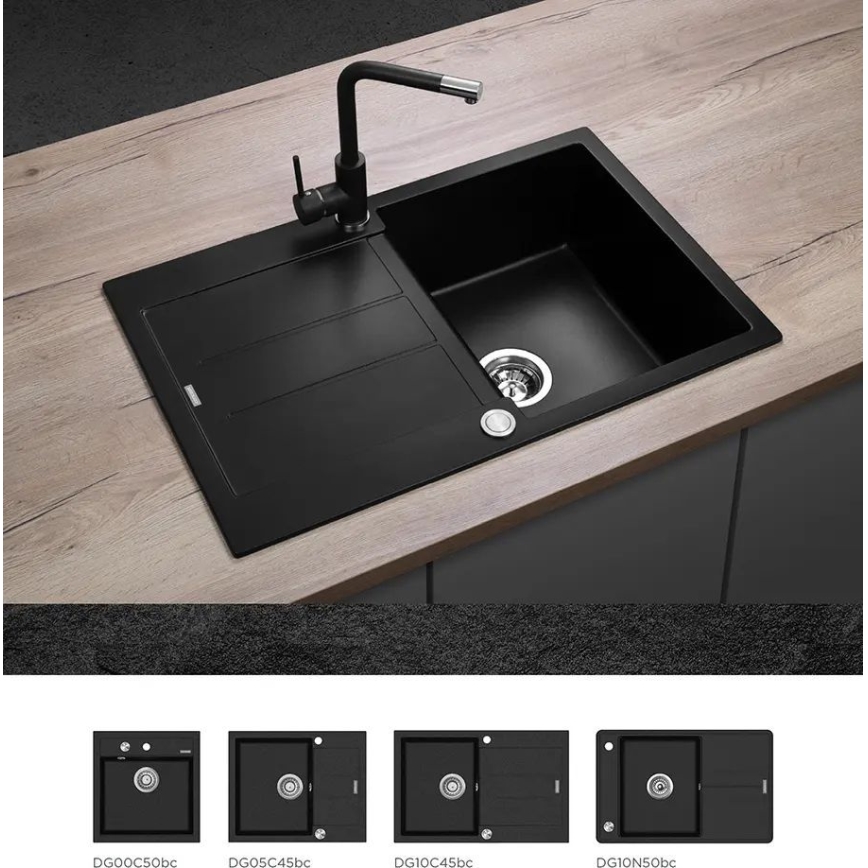 Concept BDG4327BC - Køkkenarmatur 27,3 cm granit/sort