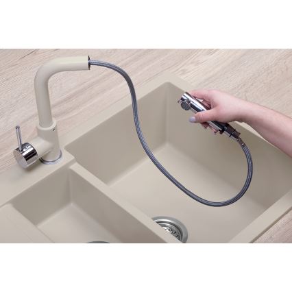Concept BDG4527BE - Køkkenarmatur med udtrækbar bruser 26,9 cm granit/beige