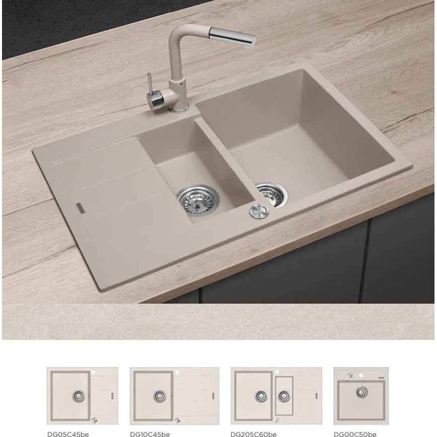 Concept BDG4527BE - Køkkenarmatur med udtrækbar bruser 26,9 cm granit/beige