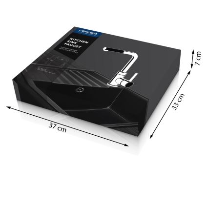 Concept BDG4527DG - Køkkenarmatur med udtrækkelig bruser, 26,9 cm, granit/mørkegrå
