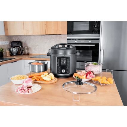 Concept CK8000 - Multifunktionel elektrisk trykkoger og airfryer 5,6 l 11 i 1 1500W/230V sort