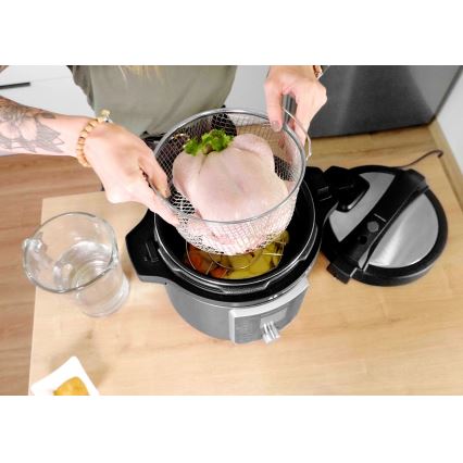 Concept CK8000 - Multifunktionel elektrisk trykkoger og airfryer 5,6 l 11 i 1 1500W/230V sort