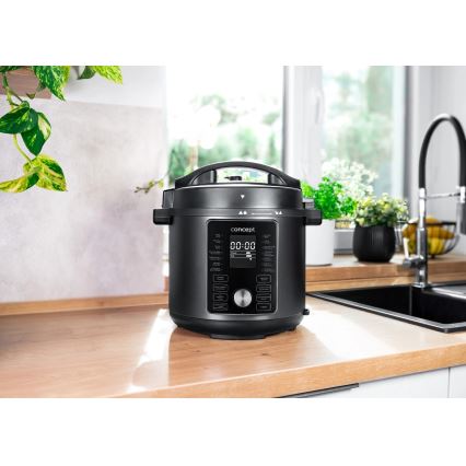 Concept CK8000 - Multifunktionel elektrisk trykkoger og airfryer 5,6 l 11 i 1 1500W/230V sort