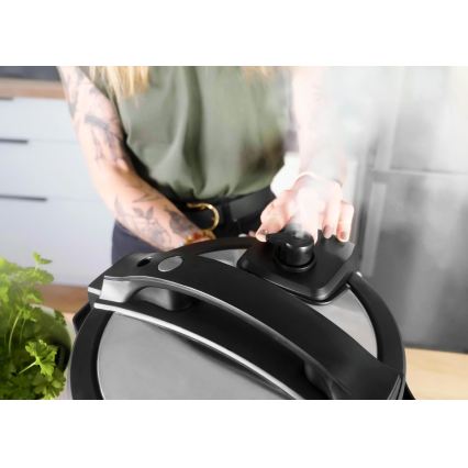 Concept CK8000 - Multifunktionel elektrisk trykkoger og airfryer 5,6 l 11 i 1 1500W/230V sort