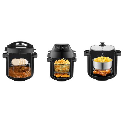 Concept CK8000 - Multifunktionel elektrisk trykkoger og airfryer 5,6 l 11 i 1 1500W/230V sort