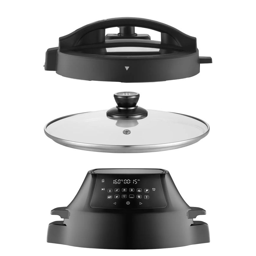 Concept CK8000 - Multifunktionel elektrisk trykkoger og airfryer 5,6 l 11 i 1 1500W/230V sort