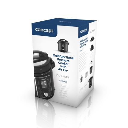 Concept CK8000 - Multifunktionel elektrisk trykkoger og airfryer 5,6 l 11 i 1 1500W/230V sort