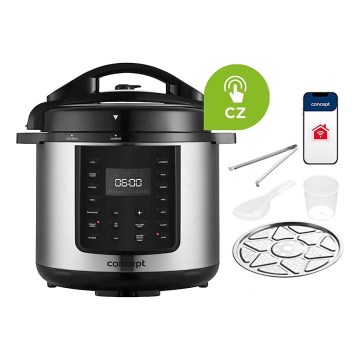 Concept CK8001 - Multifunktionel elektrisk trykkoger 5,6 l, 1000 W/230 V, Wi-Fi, rustfrit stål