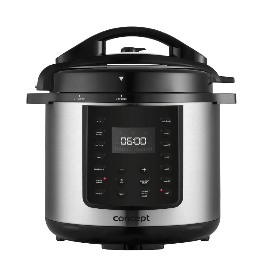 Concept CK8001 - Multifunktionel elektrisk trykkoger 5,6 l, 1000 W/230 V, Wi-Fi, rustfrit stål