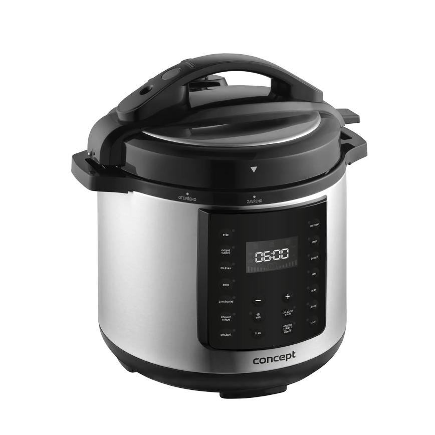 Concept CK8001 - Multifunktionel elektrisk trykkoger 5,6 l, 1000 W/230 V, Wi-Fi, rustfrit stål