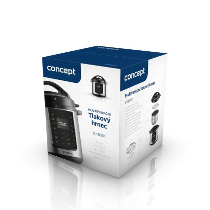Concept CK8001 - Multifunktionel elektrisk trykkoger 5,6 l, 1000 W/230 V, Wi-Fi, rustfrit stål