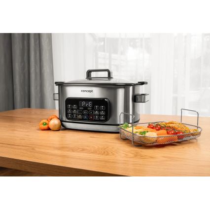 Concept CK9000 - Multifunktionel elektrisk gryde 6 l 10-i-1 1250W/230V rustfrit stål