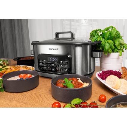 Concept CK9000 - Multifunktionel elektrisk gryde 6 l 10-i-1 1250W/230V rustfrit stål