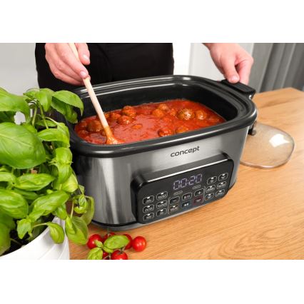 Concept CK9000 - Multifunktionel elektrisk gryde 6 l 10-i-1 1250W/230V rustfrit stål