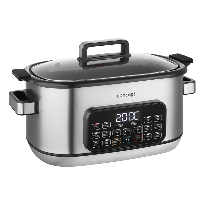 Concept CK9000 - Multifunktionel elektrisk gryde 6 l 10-i-1 1250W/230V rustfrit stål