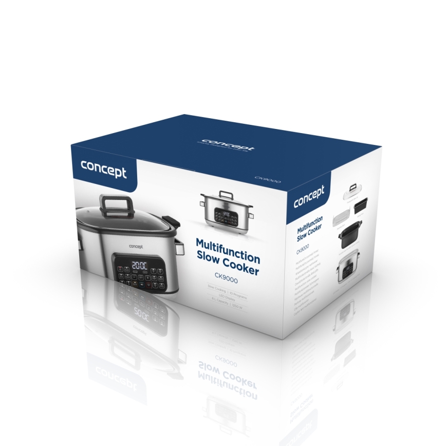 Concept CK9000 - Multifunktionel elektrisk gryde 6 l 10-i-1 1250W/230V rustfrit stål
