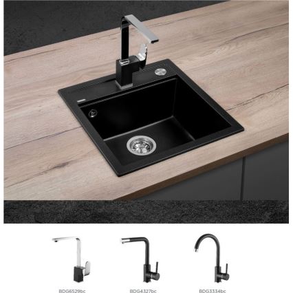 Concept DG00C50BC - Køkkenvask CUBIS 49x51 cm granit/sort