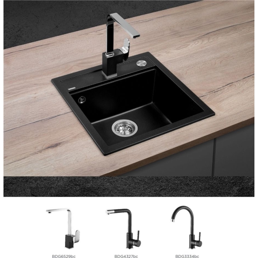 Concept DG00C50BC - Køkkenvask CUBIS 49x51 cm granit/sort