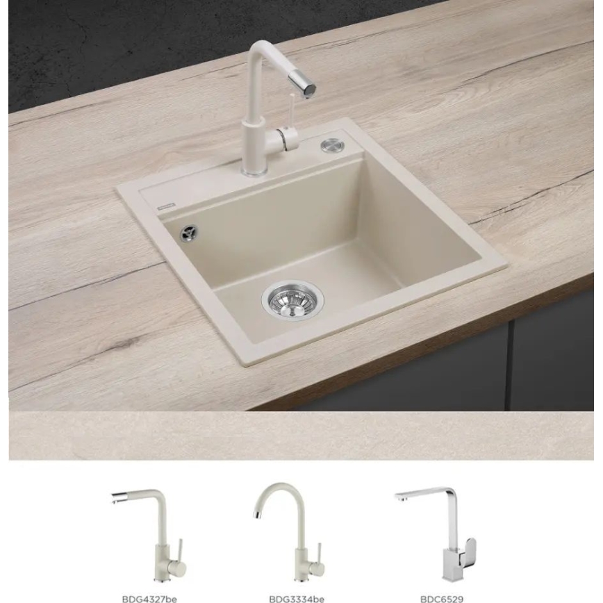 Concept DG00C50BE - Køkkenvask CUBIS 49x51 cm granit/beige