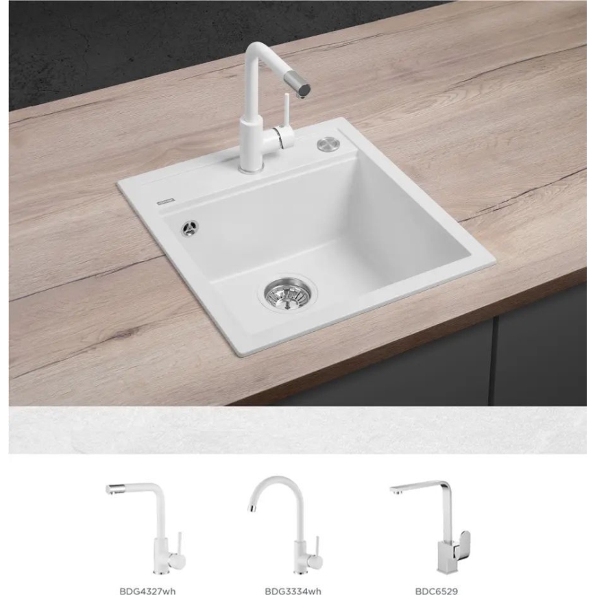 Concept DG00C50WH - Køkkenvask CUBIS 49x51 cm granit/hvid