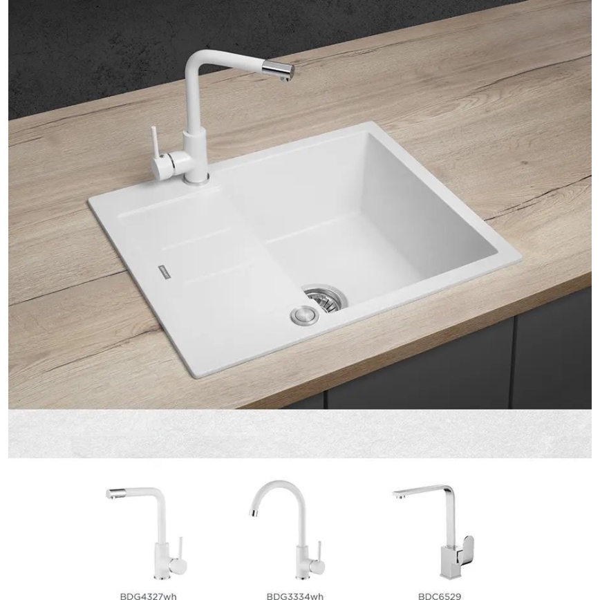 Concept DG05C45WH - Køkkenvask CUBIS 50x62 cm granit/hvid