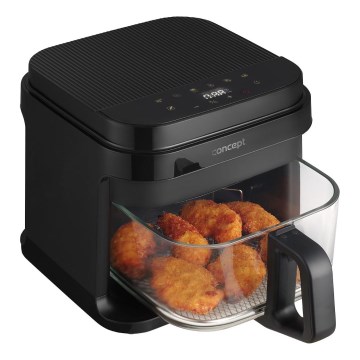 Concept FR5500 - Airfryer GLASS & FAST 5,5 l 1200W/230V sort