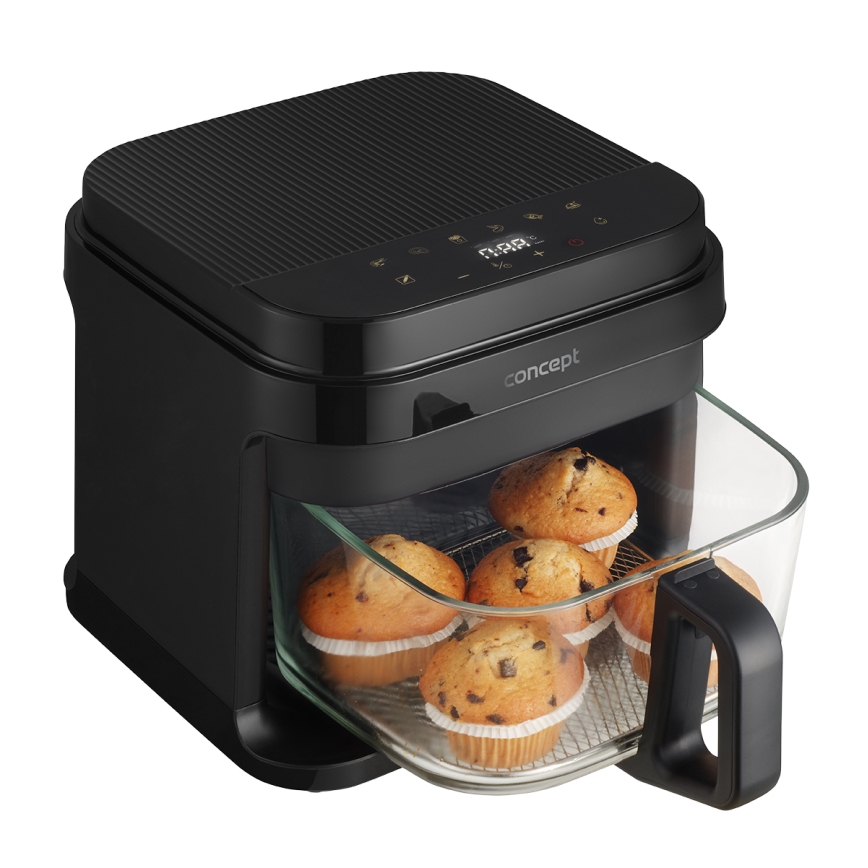 Concept FR5500 - Airfryer GLASS & FAST 5,5 l 1200W/230V sort