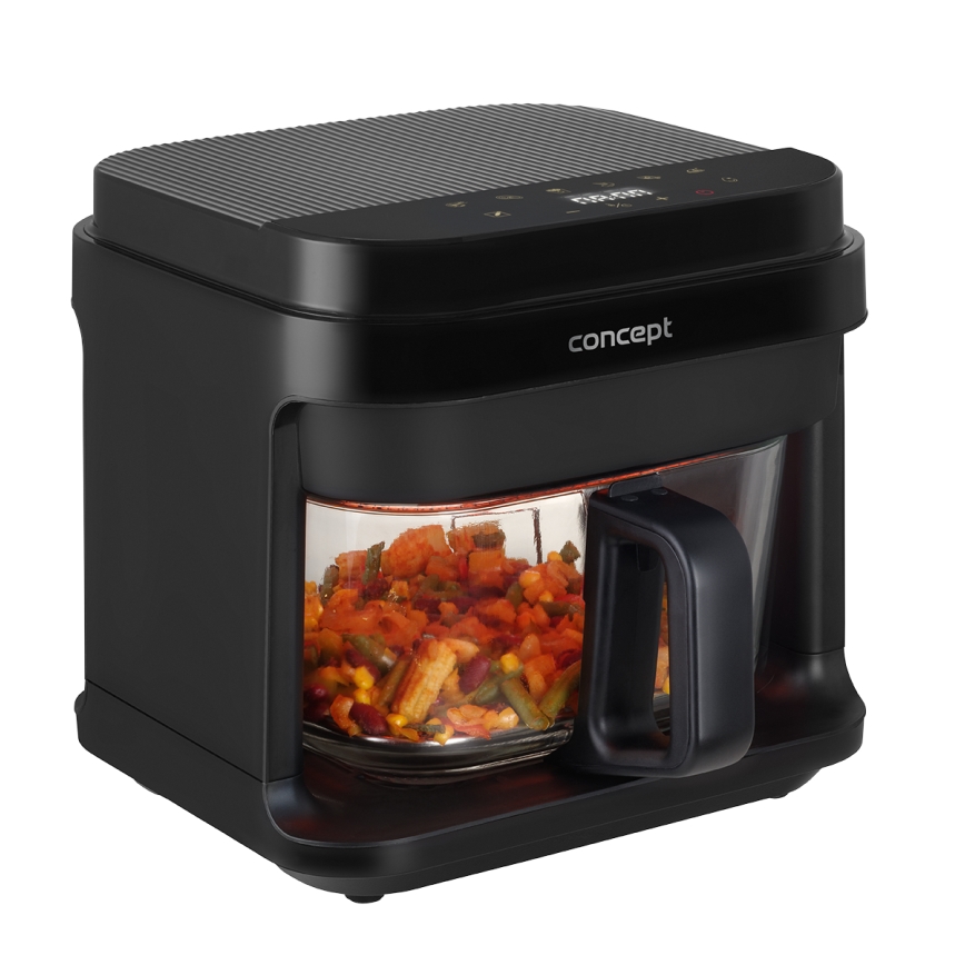 Concept FR5500 - Airfryer GLASS & FAST 5,5 l 1200W/230V sort