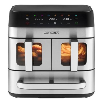 Concept FR9000 - Airfryer PIZZA TRIO 18,5 l 2700W/230V rustfrit stål/sort