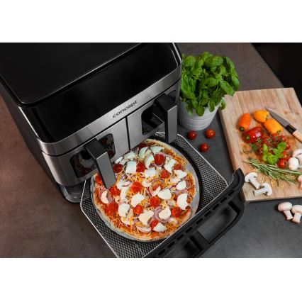 Concept FR9000 - Airfryer PIZZA TRIO 18,5 l 2700W/230V rustfrit stål/sort