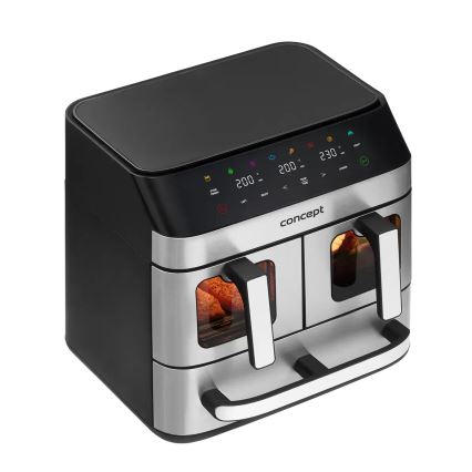 Concept FR9000 - Airfryer PIZZA TRIO 18,5 l 2700W/230V rustfrit stål/sort