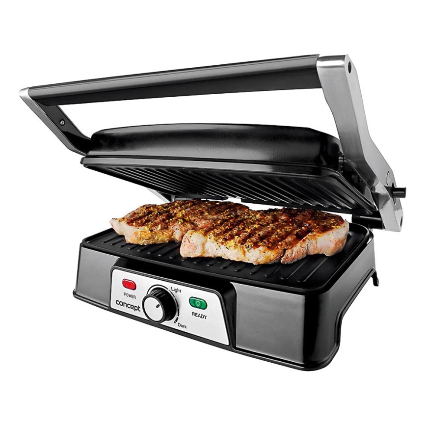 Concept ge2005 - Kontaktgrill 1500W/230V rustfri/sort