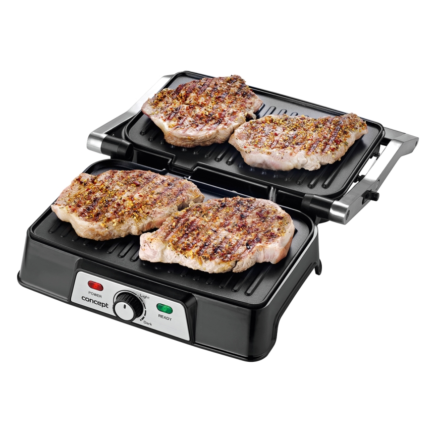 Concept ge2005 - Kontaktgrill 1500W/230V rustfri/sort