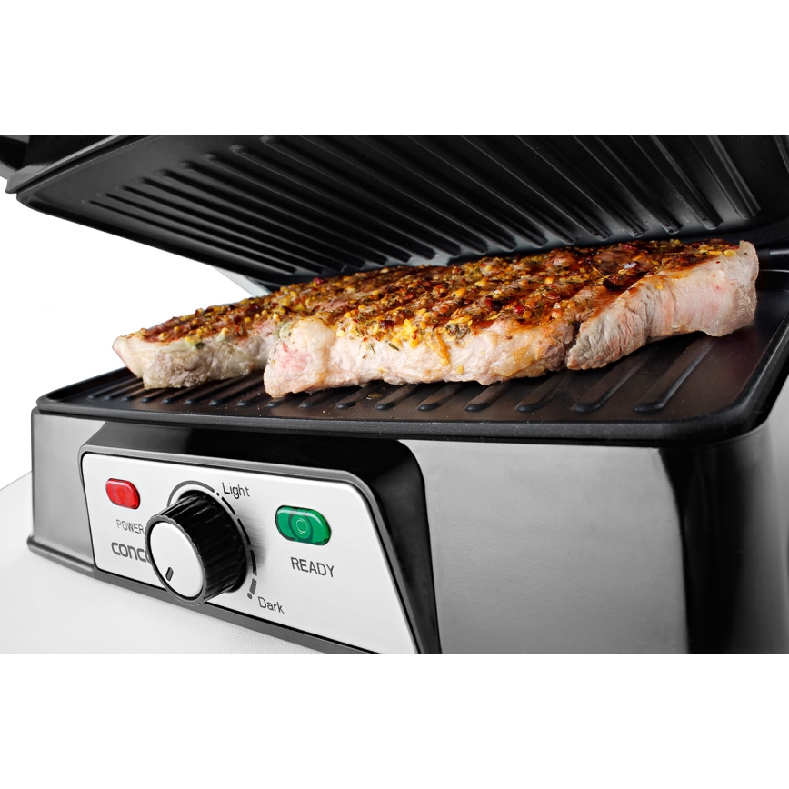 Concept ge2005 - Kontaktgrill 1500W/230V rustfri/sort