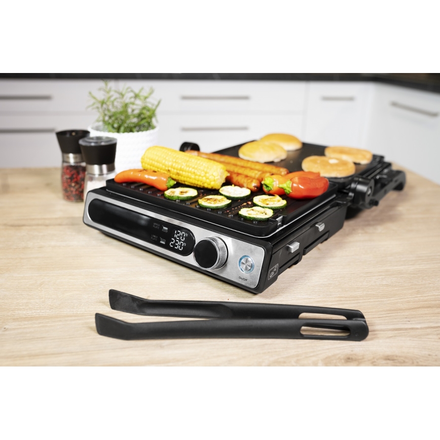 Concept ge3500 - Kontaktgrill med temperaturføler 2000W/230V sort