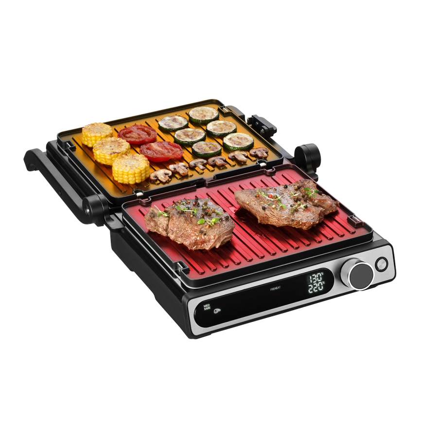 Concept ge3500 - Kontaktgrill med temperaturføler 2000W/230V sort