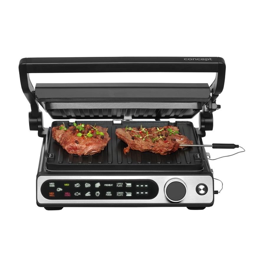 Concept ge3500 - Kontaktgrill med temperaturføler 2000W/230V sort