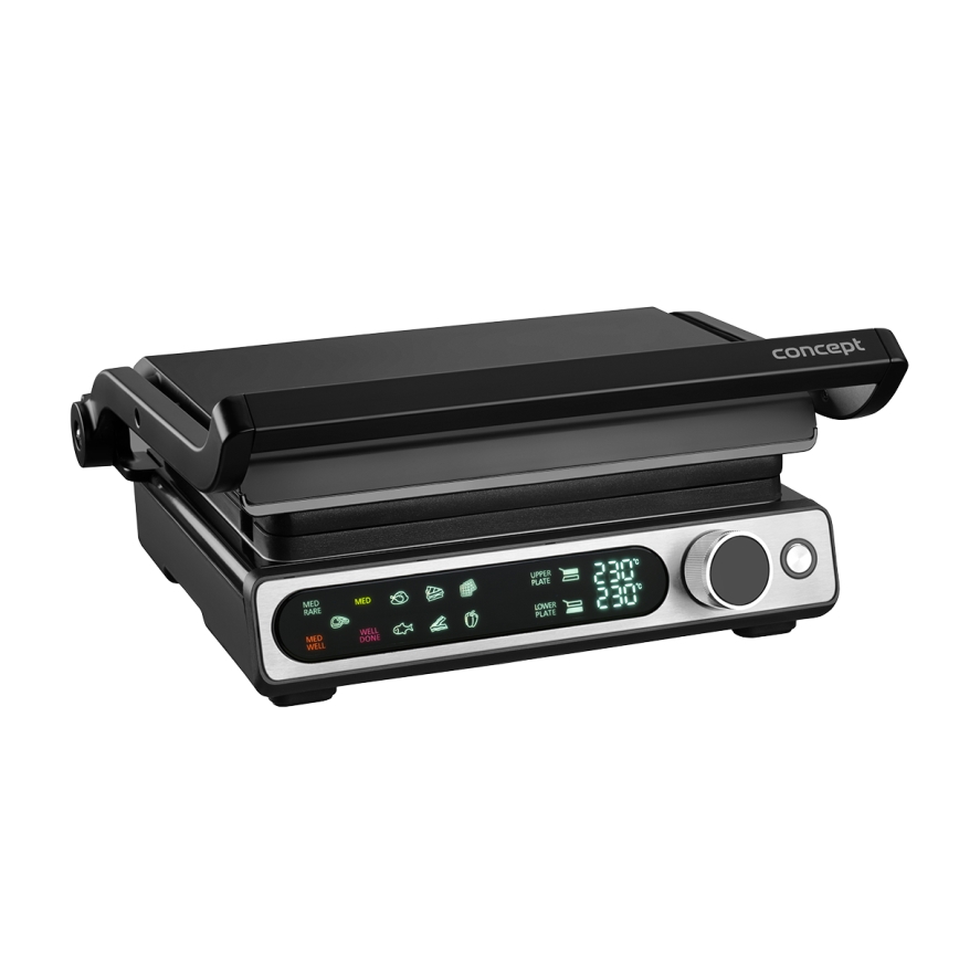 Concept ge3500 - Kontaktgrill med temperaturføler 2000W/230V sort