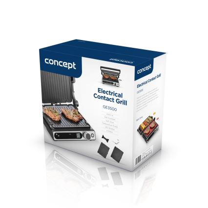 Concept ge3500 - Kontaktgrill med temperaturføler 2000W/230V sort