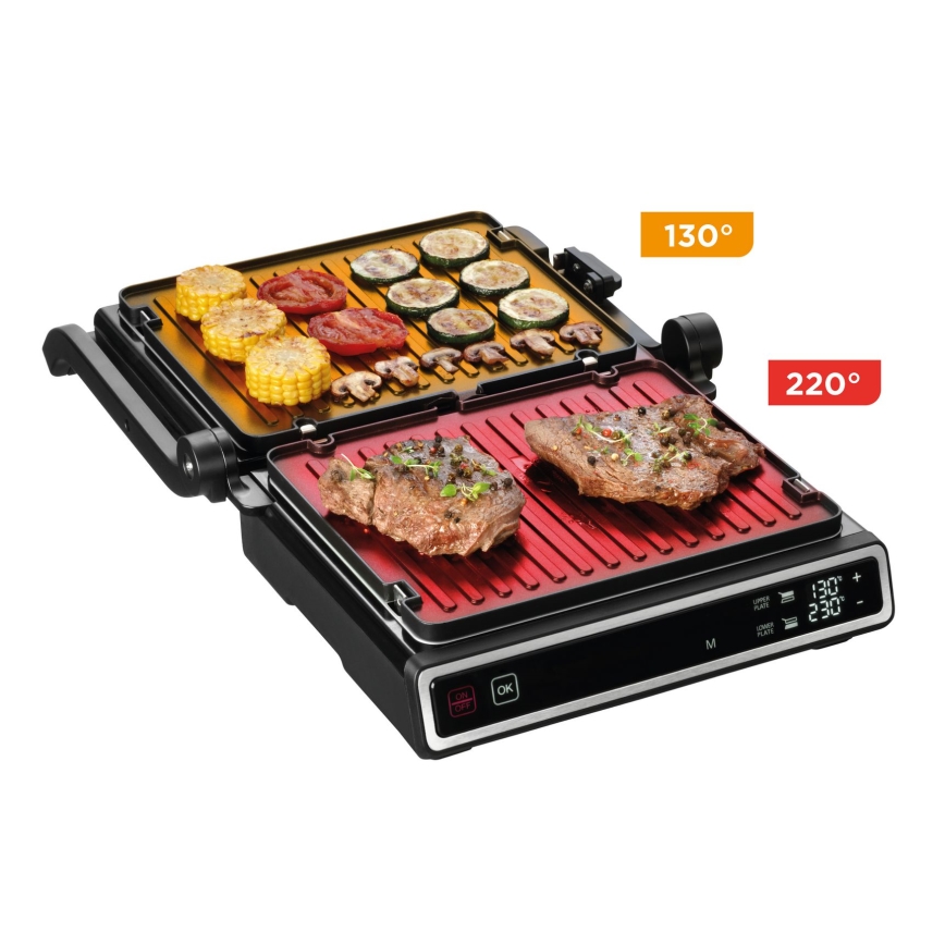 Concept ge3550 - Kontaktgrill med temperaturføler 2000W/230V sort