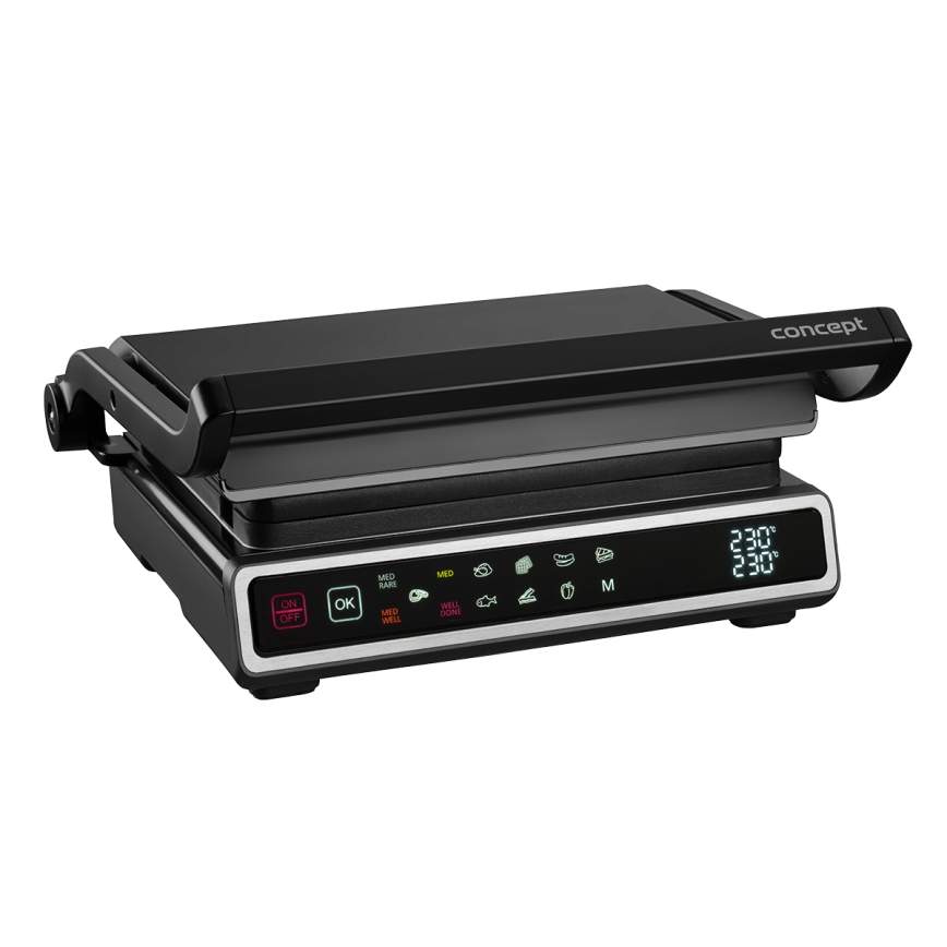 Concept ge3550 - Kontaktgrill med temperaturføler 2000W/230V sort