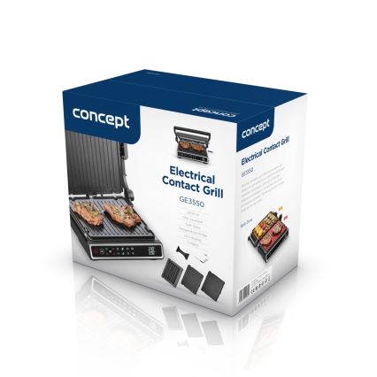 Concept ge3550 - Kontaktgrill med temperaturføler 2000W/230V sort