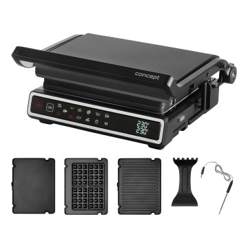 Concept ge3550 - Kontaktgrill med temperatursonde 2000W/230V sort