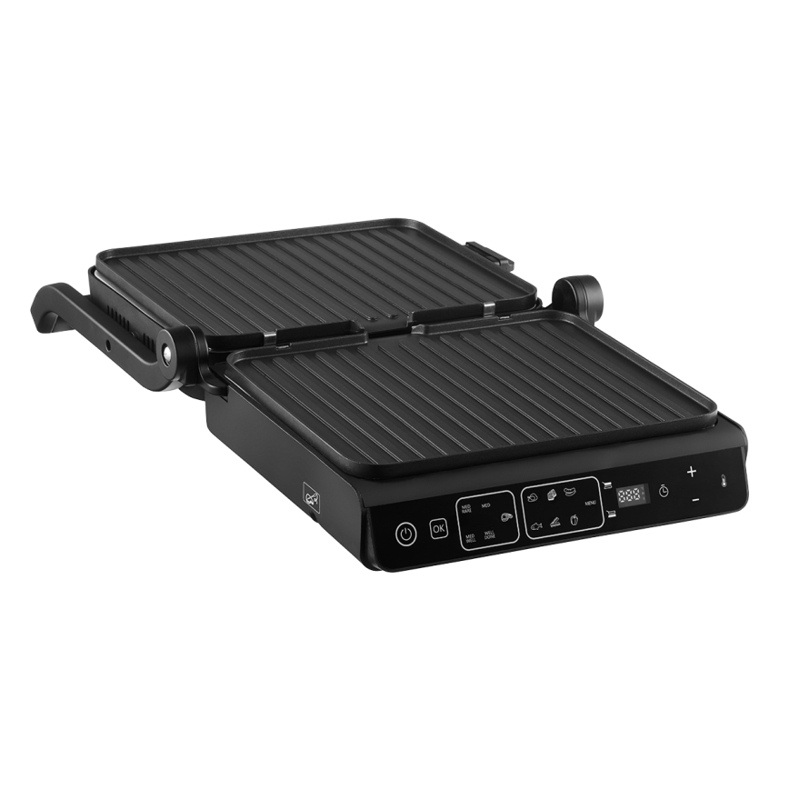 Concept ge3600 - Kontaktgrill med temperaturføler GLASS 2000W/230V sort